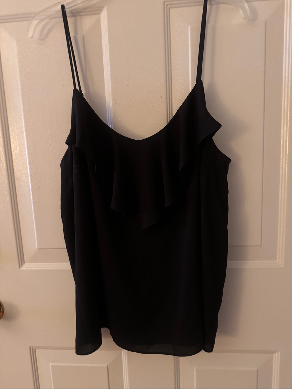 XL Lilly Pulitzer Womens Black Ruffle Cami Top